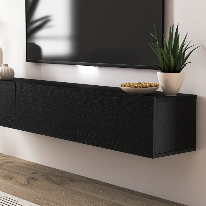 Wrought Studio Ozge Floating Minimalist TV Stand for up to 80" TV Wall